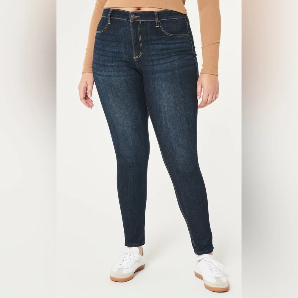 👖 Hollister High Rise Jean Legging W27 L26 Dark Wash Skinny‎ Stretch Cute ✨